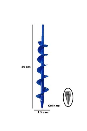 Motorlu Toprak Burgu Aparatı 15 Cm Çap Ve 3 Adet Uzatma Kol