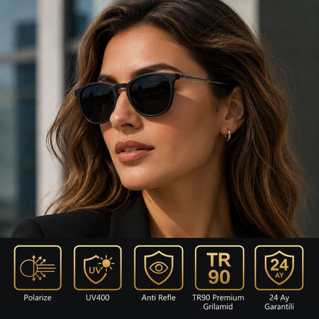 COL 116 Yeni Seri Polarize Kadın Güneş Gözlüğü-Titanyum Sap-Polarize-UV400-Anti Refle 3lü Koruma 52*19*132 Ekartman