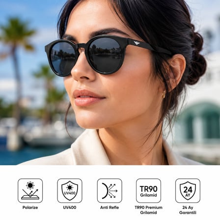 COL 127 Yeni Premium Seri Polarize Kadın Güneş Gözlüğü-Polarize-UV400-Anti Refle 3lü Koruma 50*21*145 Ekartman