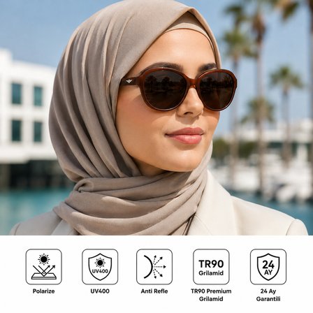 COL 133 Yeni Premium Seri Polarize Kadın Güneş Gözlüğü-Polarize-UV400-Anti Refle 3lü Koruma 60*15*145 Ekartman