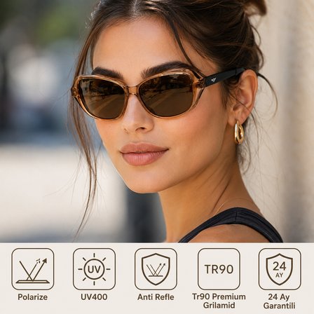 COL 140 Premium Seri Polarize Kadın Güneş Gözlüğü-Polarize-UV400-Anti Refle 3lü Koruma 58*15*145 Ekartman