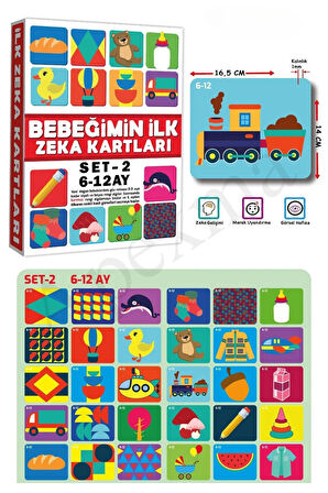 Bebeğimin Ilk Zeka Kartları Set 1-2-3 - Gelişim Destekleyici Resimli Hafıza Kartları 3'lü Set