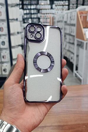 iPhone 15 Kılıf Köşeleri Renkli Şeffaf Kamera Korumalı Silikon Luxury Kapak