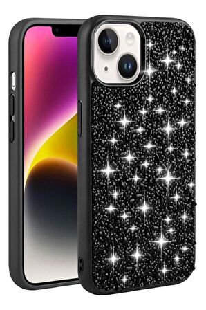 Apple iPhone 13 Kılıf Parlak Taşlı Tasarım Linea Kapak