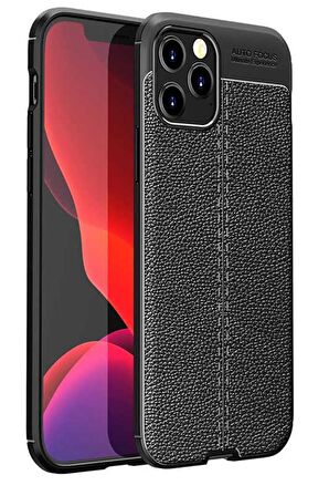 iPhone 12 Pro Kılıf Deri Desenli Kamera Korumalı Silikon