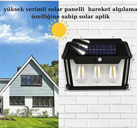 4 adet Solar penelli hareket algılama sensörlü otomatik kapanma özelliğine sahip kızıl ötesi aplik