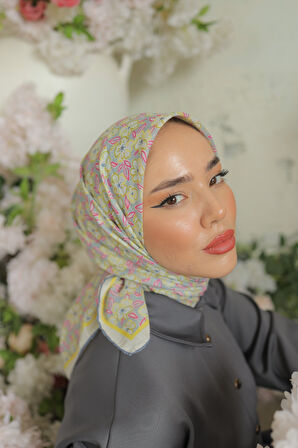 Silk Home Soft Pamuk Eşarp Gri, Fuşya, Bej, Sarı