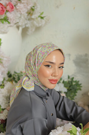 Silk Home Soft Pamuk Eşarp Gri, Fuşya, Bej, Sarı