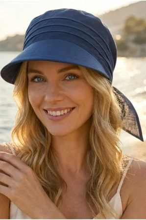 Tezzgelsin Kadın Safari Bağlamalı Siperli Bandana Plaj Şapkası