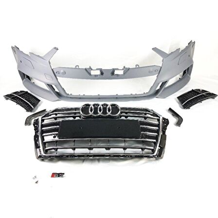 Audi a3 s3 ön tampon ve panjur seti 2016+ hb
