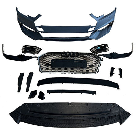 AUTOGP  A4 ÖN TAMPON SETİ RS 2016-2019 MAT GRİ/SİYAH PANJUR