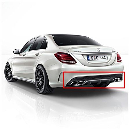 Mercedes w205 c63 difüzör arka avantgarde krom