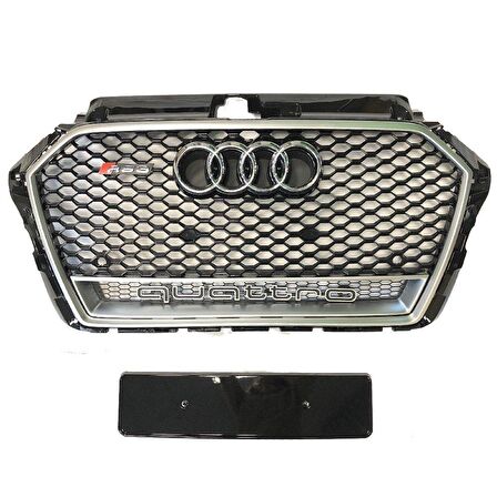 Audi a3 rs3 ön panjur ızgara krom siyah 2016+