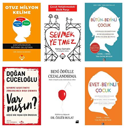 Otuz Milyon Kelime + Beyinli Çocuk + Var Mısın + Sevmek Yetmez + Beni Ödülle Cezalandırma Seti 6 Kitap