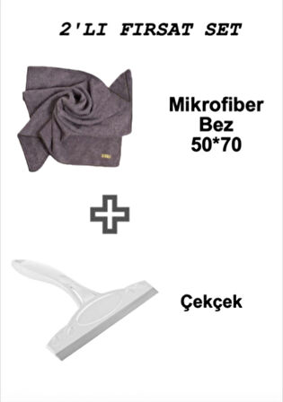 2'li Araç&cam Mikrofiber Yıkama Kurulama Temizlik Bezi Ve Çekçek