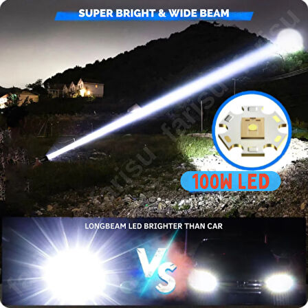 Gold Kama ultra güçlü 100 watt full metal tasarım el feneri
