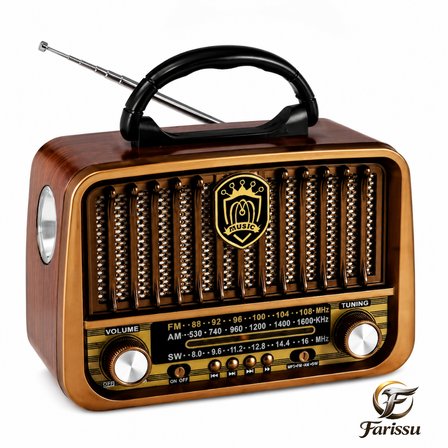 gold silver gs-1325 nostaljik radyo güneş enerjili bluetooth hoparlör usb/tf kart girişli güçlü fenerli şarjlı