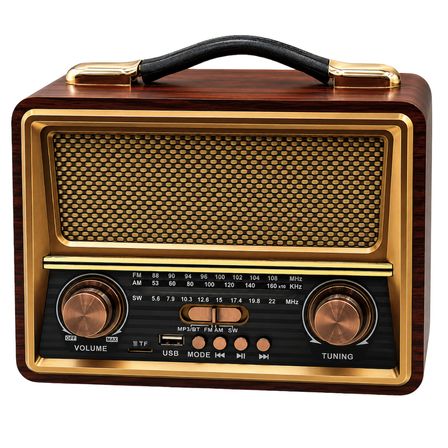 Gold Silver GS-1335 Retro Tasarım Bluetooth Şarjlı Nostalji Radyo