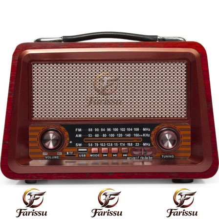 GS-1340 Nostaljik Bluetooth Radyo – MDF Gövde, FM/AM/SW, USB/TF, 1+1 YEDEK BATARYA HEDİYELİ