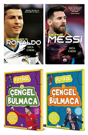 Ronaldo + Messi + Futbol Çengel Bulmaca Seti (4Kitap)