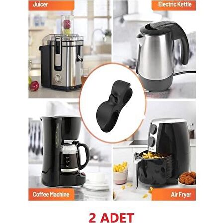 Nakres Airfryer Kablo Sarma Aparatı 2 Adet Yapışkanlı Kablo Düzenleyici  Airfry Fırın Rondo Elektrikli Alet Mutfak