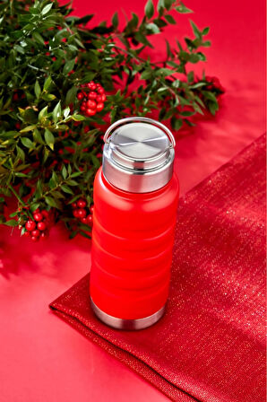 400 ml Kırmızı Paslanmaz Çelik Termos – Su, Meşrubat, Çay için | Kamp, Okul, Piknik, Servis & İkram