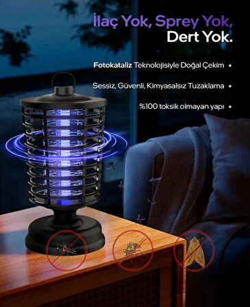 Airstorr Elektrikli Sivrisinek Yok Edici Sinek Öldürücü Büyük Boy Hem Gece Lambası Hem Haşere 3.6-4W