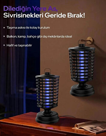 Airstorr Elektrikli Sivrisinek Yok Edici Sinek Öldürücü Büyük Boy Hem Gece Lambası Hem Haşere 3.6-4W