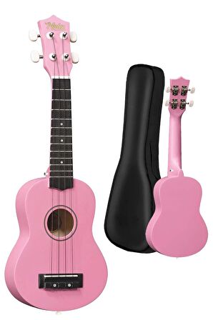 Midex UKX-901PK Pembe Soprano Ukulele (Askı Çanta Metod Pena)