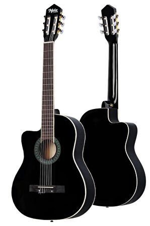 Midex MGX-101BK Üst Kalite SOLAK Klasik Gitar Siyah Sap Ayarlı Gül Klavye 4/4 Yetişkin