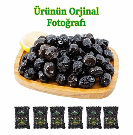 Gemlik Tipi Doğal Siyah Zeytin 6X1000 Gr