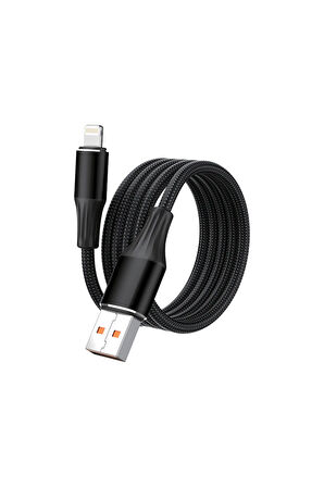 USB to iPhone Lightning Mıknatıslı Hasır Hızlı Şarj ve Data Aktarım Kablosu 1 Metre 3.4 Amper MT2450
