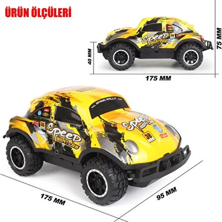 Gepettoys Full Fonksiyon LED Işıklı Gövde 1:24 Off Road Şarjlı Uzaktan Kumandalı Yarış Arabası Sarı