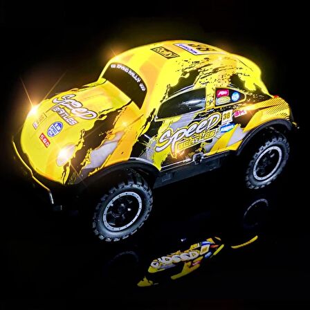 Gepettoys Full Fonksiyon LED Işıklı Gövde 1:24 Off Road Şarjlı Uzaktan Kumandalı Yarış Arabası Sarı