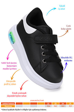  Tinsa Günlük Cırtlı Işıklı Kız Bebek Spor Ayakkabı