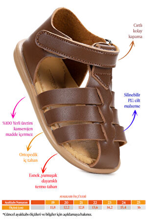 Kiko Kids Lonpe İlk Adım Cırtlı Kız Bebek Sandalet