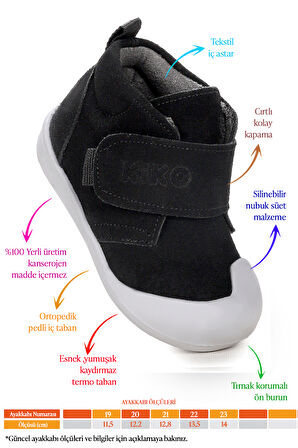 Kiko Kids Winnie İlk Adım Cırtlı Kız Bebek Günlük Bot Ayakkabı