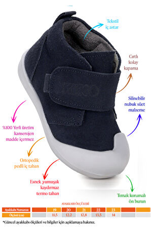 Kiko Kids Winnie İlk Adım Cırtlı Kız Bebek Günlük Bot Ayakkabı