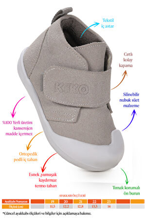 Kiko Kids Winnie İlk Adım Cırtlı Kız Bebek Günlük Bot Ayakkabı