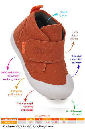 Kiko Kids Winnie İlk Adım Cırtlı Kız Bebek Günlük Bot Ayakkabı