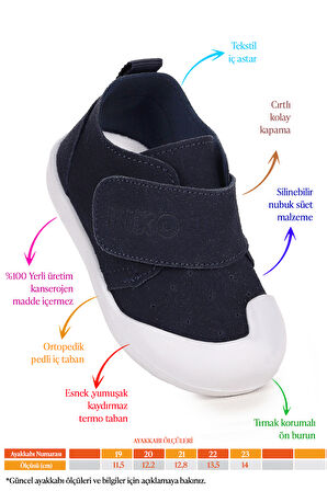 Kiko Kids Rosie İlk Adım Cırtlı Kız Bebek Günlük Ayakkabı