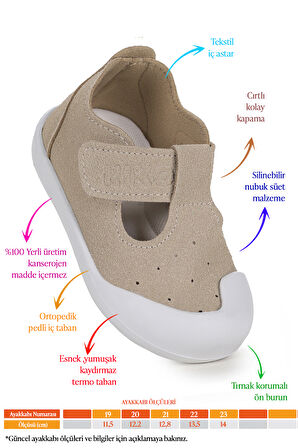 Kiko Kids Elroy İlk Adım Cırtlı Kız Bebek Günlük Ayakkabı