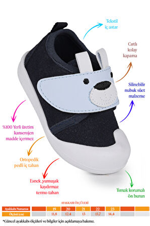 Kiko Kids Winni Cırtlı Kız Bebek İlk Adım Ortopedik Günlük Ayakkabı