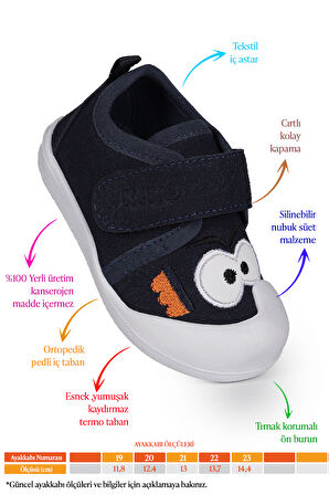 Kiko Kids Cookie Cırtlı Kız Bebek İlk Adım Ortopedik Günlük Ayakkabı