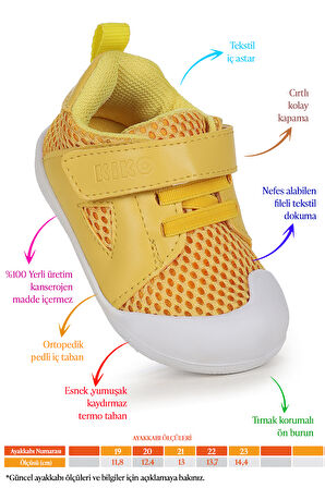 Kiko Kids Puppies Cırtlı Kız Bebek İlk Adım Ortopedik Günlük Ayakkabı