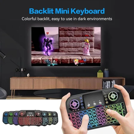 Klavye I10 Bluetooth +Wireless Mini Kablosuz Keyboard Klavye, Akıllı Tv Klavyesi, Dokunmatik Yüzeyli Android Klavye
