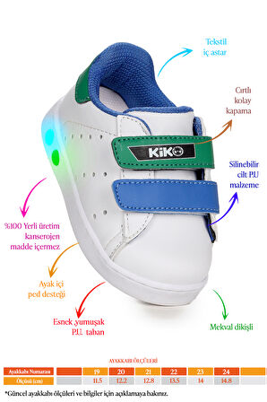 Kiko Kids Royzo Cırtlı Işıklı Kız Çocuk Spor Ayakkabı