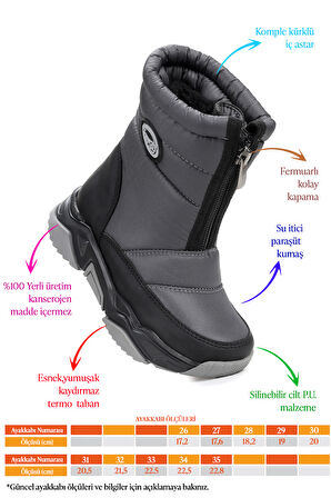 Kiko Kids Sumo Fermuarlı Kız Çocuk Kar Botu