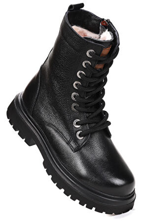 Kiko Kids Tife %100 Deri Fermuarlı Erkek Çocuk Bot Ayakkabı