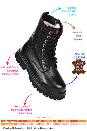 Kiko Kids Tife %100 Deri Fermuarlı Erkek Çocuk Bot Ayakkabı